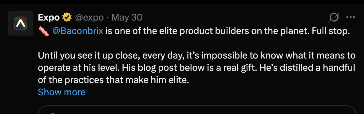 Twitter post by expo